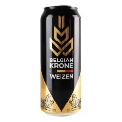 Пиво світле нефільтроване Belgian Krone Weizen з/б 0,5л Бельгія