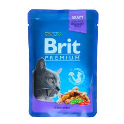 Корм  для котів пауч з тріскою Brit Premium Cat 100г