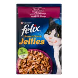 Корм для котів Felix з качкою та шпинатом,  желе 85г
