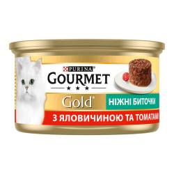 Корм для котів Гурме Голд нiжнi биточки з яловичиною та томатами 85г з/б