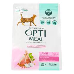 Корм для котів чутливе травлення з ягням 200г Opti meal