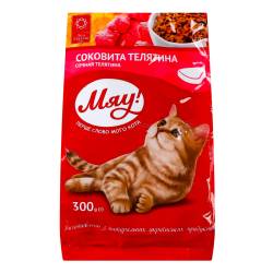 МЯУ повнораціонний сухий корм для дорослих котів з телятиною 0.3 кг