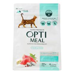 Корм д/стерилізованих котів з індичкою 200г Opti meal