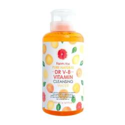 Farm stay Вода для обличчя Очищаюча з вітамінним комплексом 500 мл Pure Natural DR V-8 Vitamin