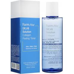 Farm stay Пілінг-тонер для обличчя з колагеном Dr.V8 Solution Collagen Peeling Toner 210 мл