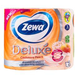 Туалетний папір Zewa Deluxe Персик аромат 4шт 3шар.