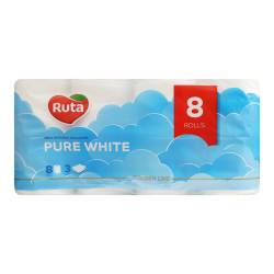 Туалетний папір Ruta Pure White білий 3-шар 8шт