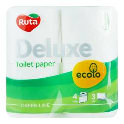 Туалетний папір Ecolo Deluxe 4 рул 3шар білий