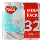 Туалетний папір Ruta Classic білий 2шар 32шт