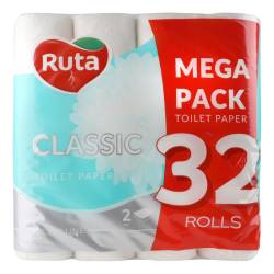 Туалетний папір Ruta Classic білий 2шар 32шт