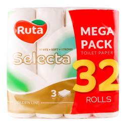Туалетний папір Ruta Selecta білий 3шар 32шт