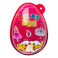 Яйце пластикове з цукерками та сюрпризом д/дівчинки Lucky egg Wooow 80г