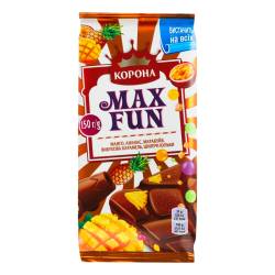 Шоколад молочний Max Fun  манго,ананас, маракуя, 150г Корона