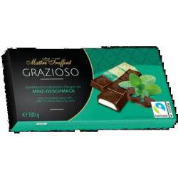 Шоколад темний в  стіках Grazioso м'ята 100г ТМ Ma tre Truffout