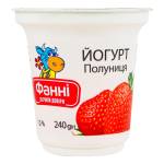 Йогурт  Полуниця 1,5% 240г ст. "Фанні"