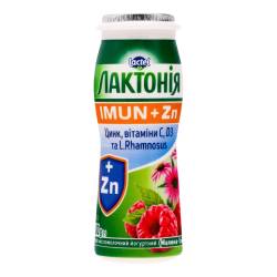Напій кисломол. йогуртний Імун+ малина-ехінацея з пробіот. L,цинком і віт.С та D3 1,5% 100г Лактонія