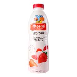Йогурт питний Полуниця-малина 1% 750г пл. Фанні
