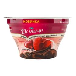 Десерт к/м Дольче шоколад кувертюр та вишня 4,7% 130г Лакталіс Україна