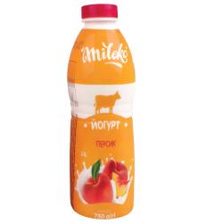 Йогурт питний з наповнювачем «Персик» 1,0% 750мл ТМ Мілеко