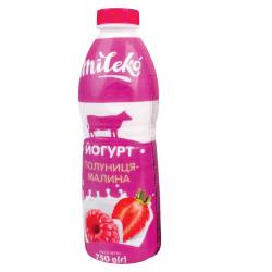 Йогурт питний з наповнювачем «Полуниця - Малина» 1,0 % 750мл ТМ Мілеко