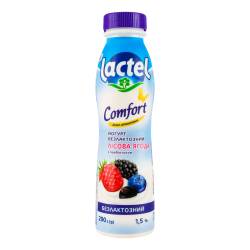 Йогурт безлактозний з нап. лісова ягода з пребіотиком лактулози 1,5% 290г пл. ТМ Лактель
