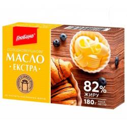 Масло солодковершкове Екстра 82%  180 г  ТМ Глобино