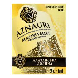 Вино Алазанська долина біле н/сл  3 л Aznauri