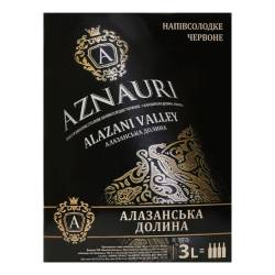 Вино Алазанська долина черв. н/сл  3 л Aznauri
