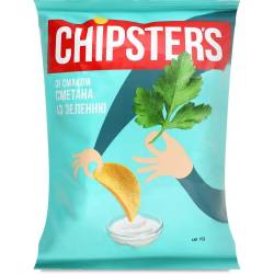 Чіпси CHIPSTER`S Сметана і Зелень 130г