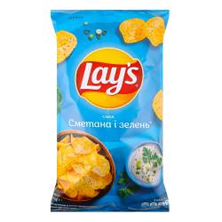 Чіпси картопляні зі смаком сметани і зелені Lay's м/у 120г