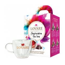 Чай Impression tea box, набір 28 пірамід + чашка LOVARE