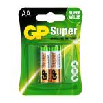 Батарейка GP SUPER ALKALINE 1.5V 15AHM-2UE2, лужна, LR6, AA блістер /Китай/ Фото 1