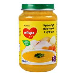 Суп з 7 місяців Крем-суп овочевий з курчам 200г (с/б) 