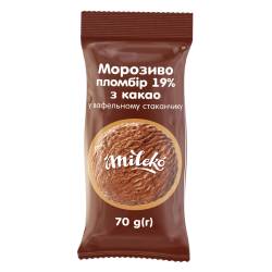 Морозиво  Пломбір шоколадний 19%  70г  ст. ТМ Mileko
