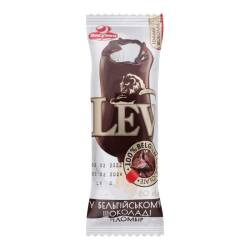 Морозиво «LEV» пломбір у темному шоколаді 15% 80г ТМ Ласунка