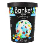 Морозиво «Banket» пломбір зі смаком жувальної гумки з кольоровим драже 500г ТМ Ласунка