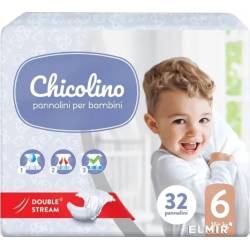 Підгузки дитячі одноразові Сhicolino (6) Middle Standarto (16+ кг), 32 шт