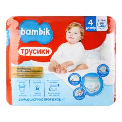 Bambik Підгузки-трусики дитячі одноразові  (4) 9-15 кг по 36 шт в уп