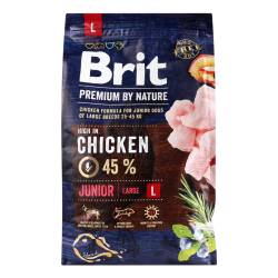 Сухий корм для цуценят та молодих собак великих порід з куркою Brit Premium Junior L 3 кг