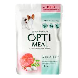 Корм захист імунітету для собак з яловичіною та жулавлиною 100г Opti meal
