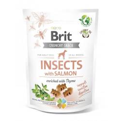 Ласощі Brit Care Dog Crunchy Cracker Insects with Salmon д/собак д/чутливого травлення комахи і лосо