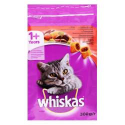 Корм сухий для дорослих котів  з яловичиною 300г Whiskas