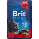 Корм  для котів пауч тушена яловичина та горох Brit Premium Cat 100г Фото 3