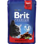 Корм  для котів пауч тушена яловичина та горох Brit Premium Cat 100г Фото 4