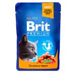 Корм  для котів пауч лосось та форель Brit Premium Cat 100г Фото 1