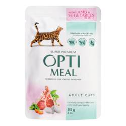 Корм захист імунітету для котів з ягням 85г Opti meal