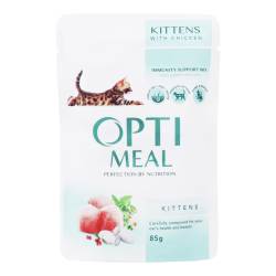 Корм захист імунітету для кошенят з куркою 85г Opti meal