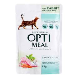 Корм захист імунітету для котів з кроликом у морквяному желе 85г Opti meal