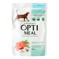 Корм захист імунітету для котів з фореллю в кремовому соусі 85г Opti meal