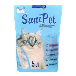 Наповнювач для котів сілікагелевий SaniPet 5л Природа